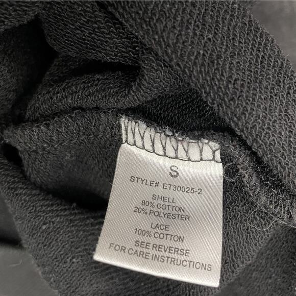 Oli & Hali Hoodie Size Small Acid Washed Black Hooded Terry Knit Sweatshirt Top - Picture 6 of 9